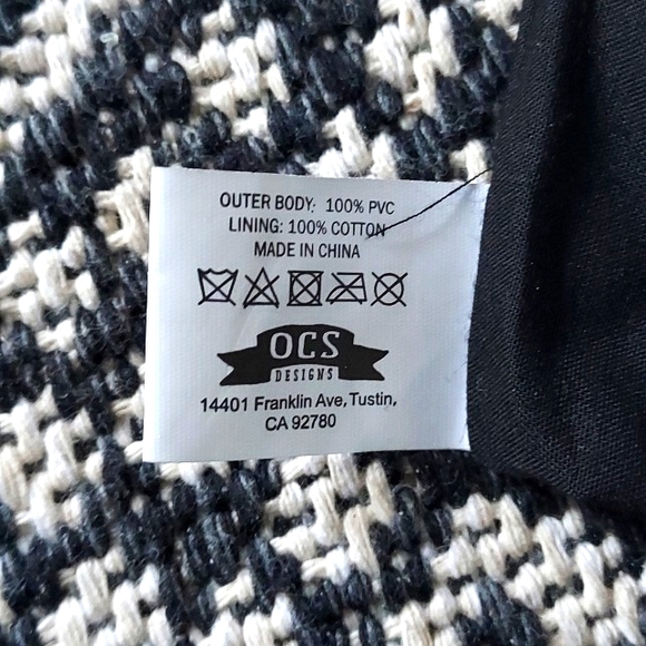 RAE DUNN "STUFF" Zipper Cosmetic Bag White & Black - Picture 8 of 8